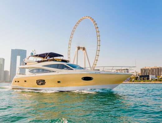 Astra 76ft luxury yacht cruising in Dubai waters