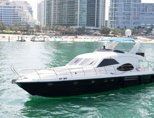 68ft luxury yacht at Dubai Harbour with 4 cabins and 25 guests capacity